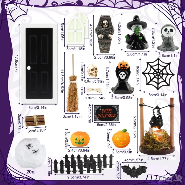 Комплект аксесоари за гноми за Хелоуин, 24  части НОВИ, снимка 1