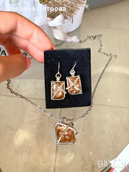 Комплект обеци и колие Phantasya, снимка 1