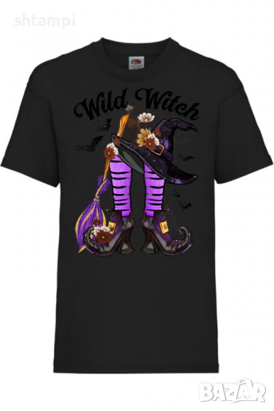 Детска тениска Wild Witch,Halloween,Хелоуин,Празник,Забавление,Изненада,Обичаи,, снимка 1