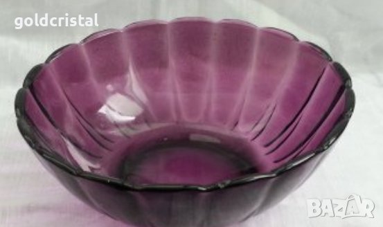Ретро стъклена купа фруктиера цветно стъкло , снимка 1