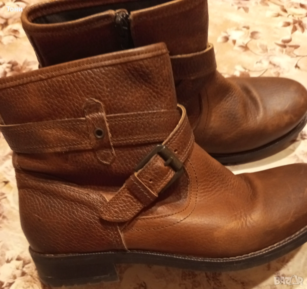 Нови Дамски Зимни Боти Изцяло от Естествена Кожа 38 , снимка 1