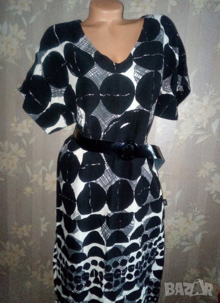 Didi S/M-Нова права рокля в черно и бяло, снимка 1