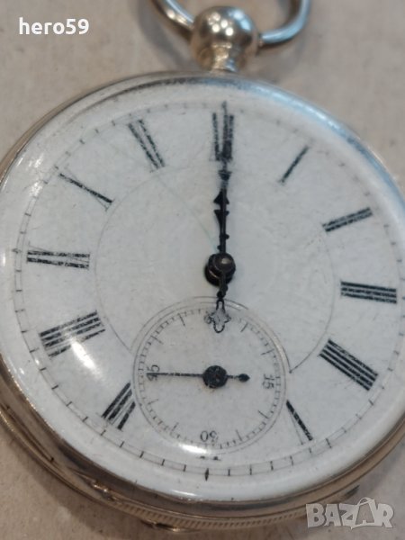 Стар сребърен джобен часовник с компас-за китайския маркет, снимка 1