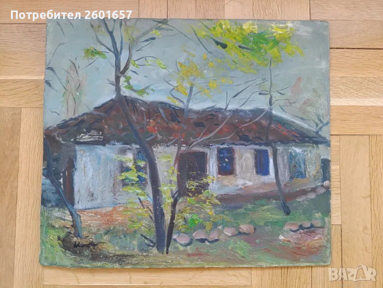 Красива стара авторска картина масло., снимка 1