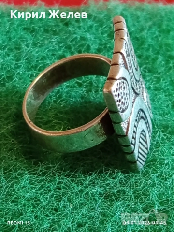 Абстрактен сребърен пръстен с фолклорни и възрожденски стил орнаментика 51963, снимка 4 - Пръстени - 53040108