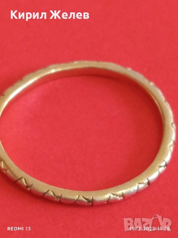 Сребърен пръстен красива орнаментика позлата ювелирна изработка 42571, снимка 5 - Пръстени - 52845991