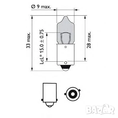 Автомобилна Крушка PHILIPS H6W 12V 6W BAX9S BlueVision-2бр. № 12036BVB2, снимка 3 - Аксесоари и консумативи - 50988853