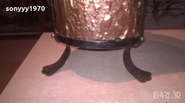 ПОРЪЧАНА-СТОИКА ЗА ЧАДЪРИ-КОВАНО ЖЕЛЯЗО МЕД МЕСИНГ, снимка 10 - Колекции - 27450829