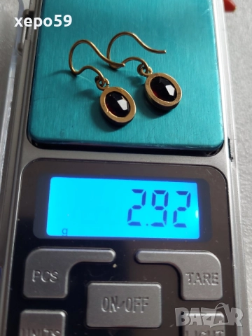 Прекрасни 18 каратови обеци с тъмно вишневи гранати, снимка 7 - Обеци - 52682032