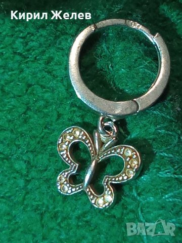 ЕФИРНА СРЕБЪРНА БЕЛ ЕПОК СТИЛ ОБЕЦА СРЕБРО 925 със СРЕБЪРНА ВИСУЛКА - ПЕПЕРУДКА 40171, снимка 2 - Обеци - 42425360