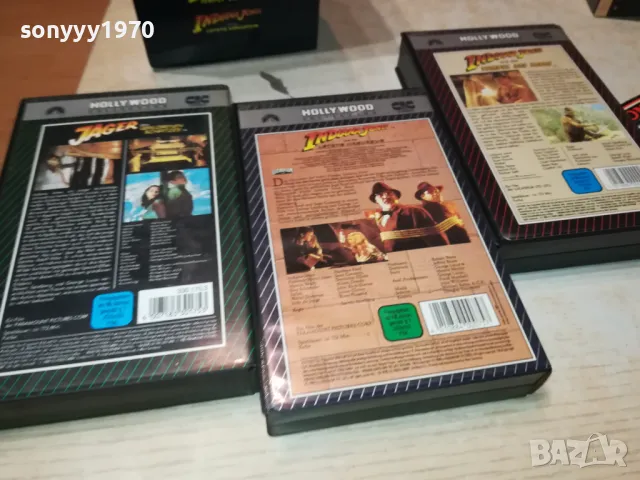 INDIANA JONES X3 VHS VIDEO ORIGINAL TAPE-ВНОС GERMANY 2402251902LNWC, снимка 16 - Други жанрове - 49261072