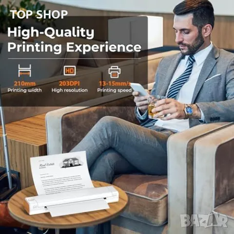 Нов ItriAce M08F A4 преносим термален принтер - безжичен, без мастило, снимка 4 - Друга електроника - 49321359