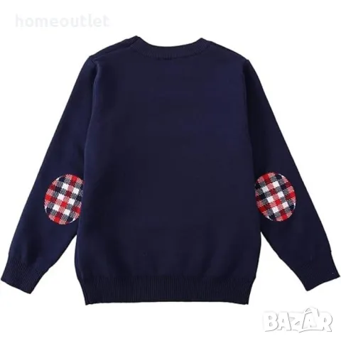 ПРОМОЦИЯ Коледен детски пуловер, р-р 120см, син с мече, снимка 3 - Детски пуловери и жилетки - 48392297