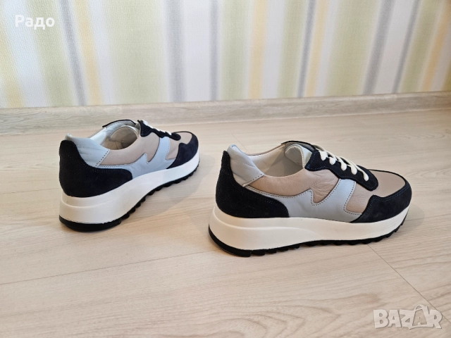 Нови дамски маратонки обувки от велур и кожа № 37 сникърси цветни сини бели бежови боти ботуши, снимка 3 - Маратонки - 52945096