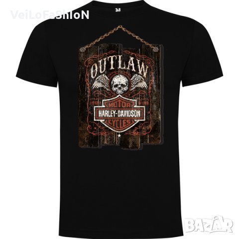 Нова мъжка тениска Харли Дейвидсън (Harley Davidson) в черен цвят