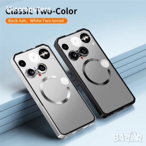 Магнитен калъф за Nothing Phone (3) 5G- матов полупрозрачен PC гърб, метален рамка, Magsafe, Вкл. Пр, снимка 6 - Калъфи, кейсове - 52659676