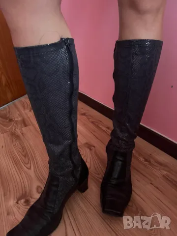 черни ботуши с животински принт, снимка 6 - Дамски ботуши - 47988322
