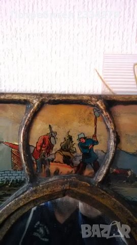 Картина с огледало донесена от Германия,рисувани стъкла уникална изработка,, СТЪКЛОПИС"., снимка 9 - Антикварни и старинни предмети - 32889561