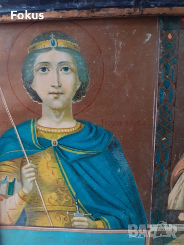 Много стара рядка руска икона литография в рамка, снимка 2 - Антикварни и старинни предмети - 53394308