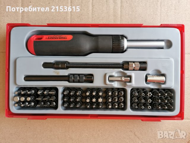 TENG TOOLS TTMD74 тенг 74 части рачет отвертка с 1/4 битове накрайници , снимка 2 - Отвертки - 35220404