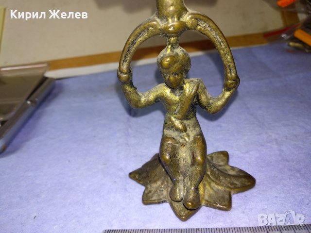 Старинен АР НУВО КОЛЕКЦИОНЕРСКИ ФИГУРАЛЕН БРОНЗОВ СВЕЩНИК Чист БРОНЗ с АВТЕНТИЧНА ПАТИНА 41409, снимка 16 - Колекции - 43888576