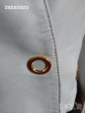 ЕСТЕСТВЕНА КОЖА - ITALY, агнешка напа, цвят слонова кост, вталено, снимка 12 - Якета - 32679376