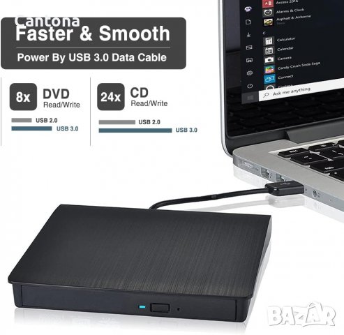 Външно CD/DVD+-RW устройство, USB 3.0, снимка 3 - Други - 33717707