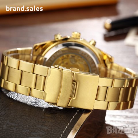 Мъжки механичен часовник в златисто , снимка 5 - Мъжки - 42985570