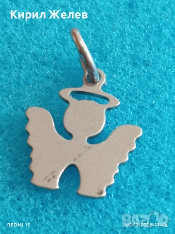 Сребърна висулка АНГЕЛЧЕ красив стилен дизайн 33196, снимка 4 - Колиета, медальони, синджири - 52623689