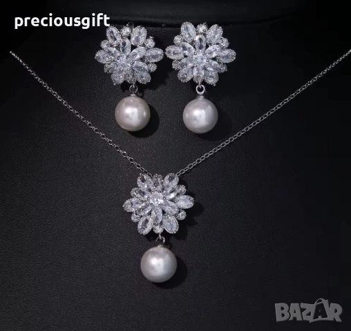 Комплект бижута от неръждаема стомана - колие и обеци