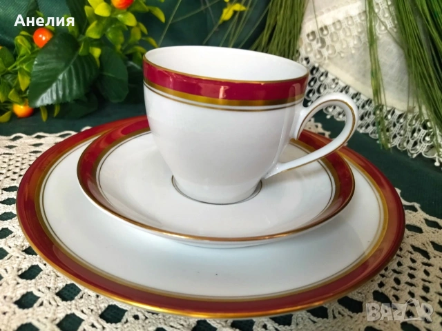 Scherzer Bavaria червен кант . Красиви! , снимка 3 - Чаши - 53328654