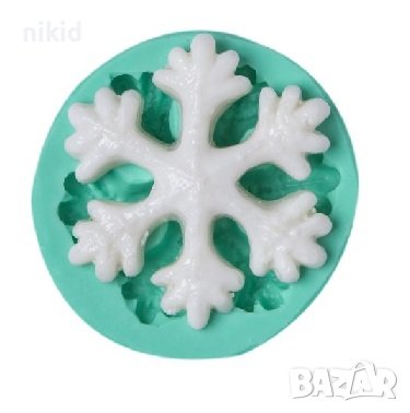 Плътна снежинка силиконов молд форма фондан гипс шоколад декор , снимка 2 - Форми - 43045643