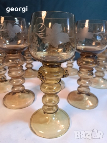 немски гравирани ретро чаши за вино 29/2, снимка 9 - Чаши - 52071032