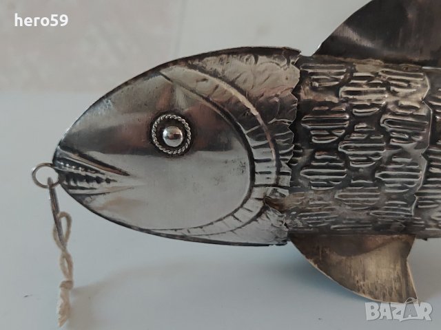Сребърна авторска фигура-риба/сребро 900/, снимка 6 - Антикварни и старинни предмети - 40050915