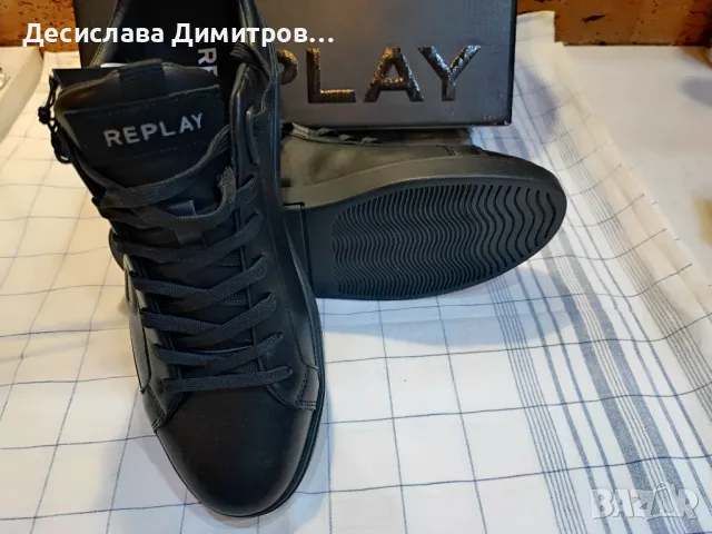 Оригинални нови мъжки обувки/маратонки REPLAY естествена кожа размер 44, снимка 7 - Маратонки - 47639127