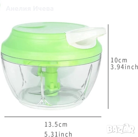 Механичен пластмасов ръчен чопър с въже за смилане на храна, снимка 6 - Други - 51471904