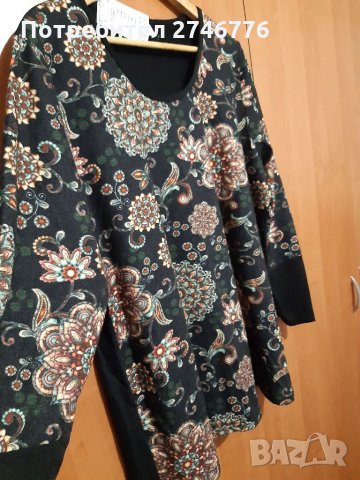 НОВО!Размер 56-3xl и 58-4xl Прекрасна блузка с пъстри фигури,бг произв., снимка 6 - Блузи с дълъг ръкав и пуловери - 35429061
