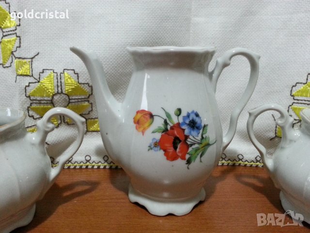 Стар български порцелан чайник захарница латиера , снимка 2 - Антикварни и старинни предмети - 43356028