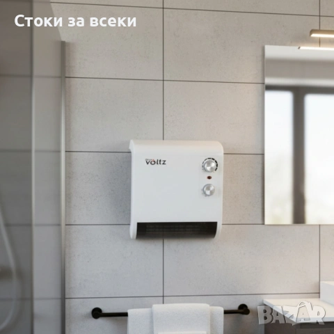 Отоплителна печка за баня Voltz OV51970J – 2000W, вентилатор, водоустойчива, снимка 3 - Отоплителни печки - 53224952