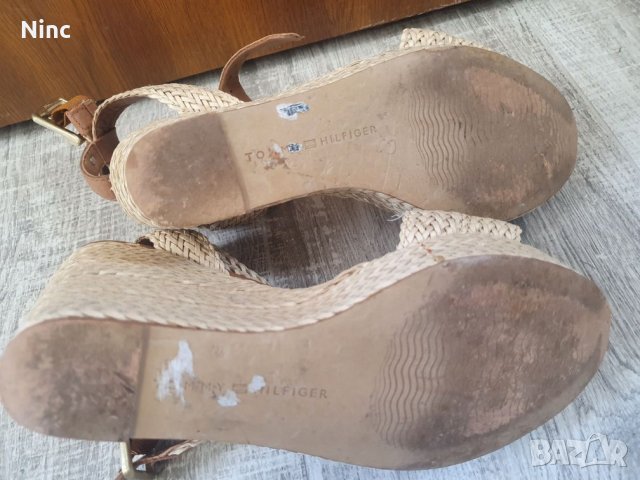 Дамски сандали Tommy Hilfiger 37 бежови, снимка 5 - Сандали - 38241623