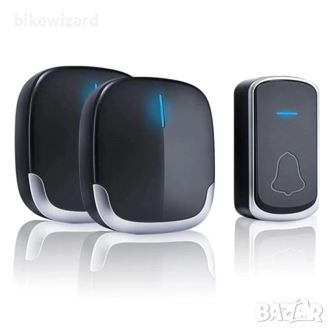 Безжичен външен звънец, водоустойчив, с обхват 300 метра – 58 мелодии, LED светкавица НОВ