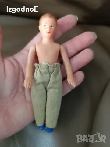 Винтидж малка кукла мъж, ретро кукла, снимка 4 - Кукли - 48625797