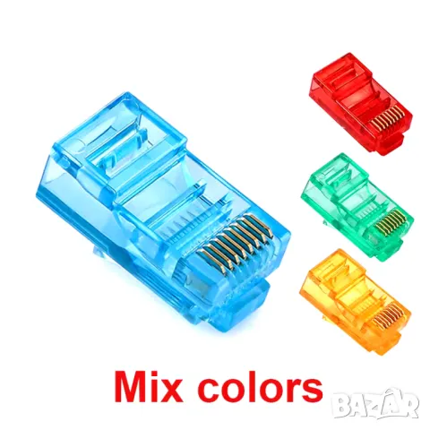 Комплект от 20 броя конектори RJ45 Cat5, снимка 13 - Мрежови адаптери - 49821027