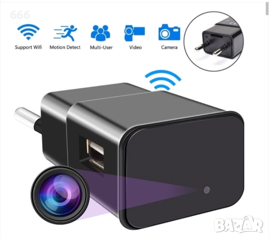 Шпионска камера USB зарядно, снимка 2 - Други - 52655796