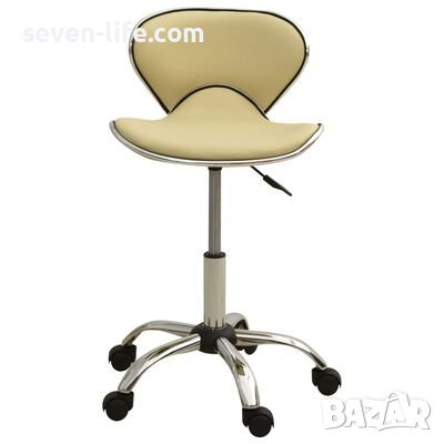 Стол за студио за красота, кремав, изкуствена кожа - безплатна доставка, снимка 4 - Фризьорски столове - 38720334