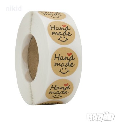 100 бр Hand Made усмивка малки самозалепващи лепенки стикери за ръчна изработка за подарък