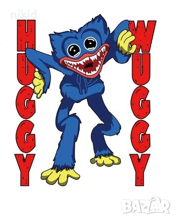Хъги Лъги Huggy Wuggy щампа термо апликация картинка за дреха блуза чанта ваденка