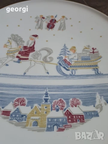 немска коледна порцеланова чиния     8/4, снимка 4 - Декорация за дома - 50996256