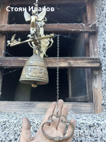 Старинна френска камбана с ангелче - красива декорация за входна врата, снимка 7 - Други - 51903861