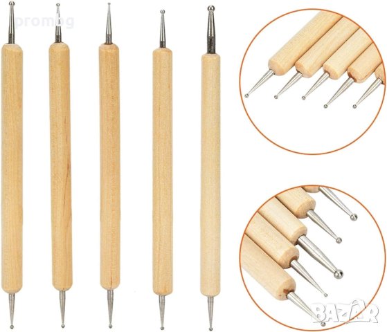 инструменти за моделиране, щамповане 5 бр., кожарски